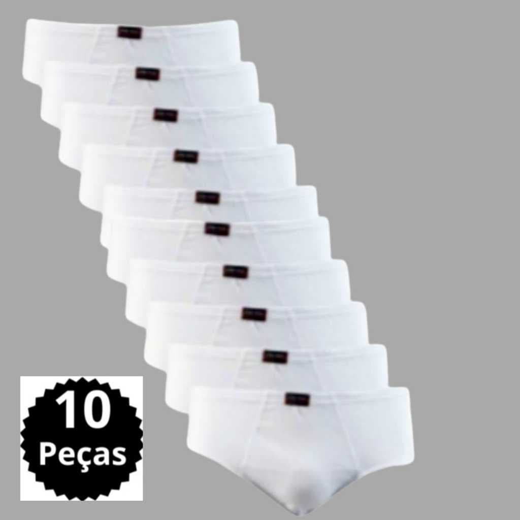 Kit Cuecas masculina modelo  tradicional com Forro   Na Cor -BRANCO