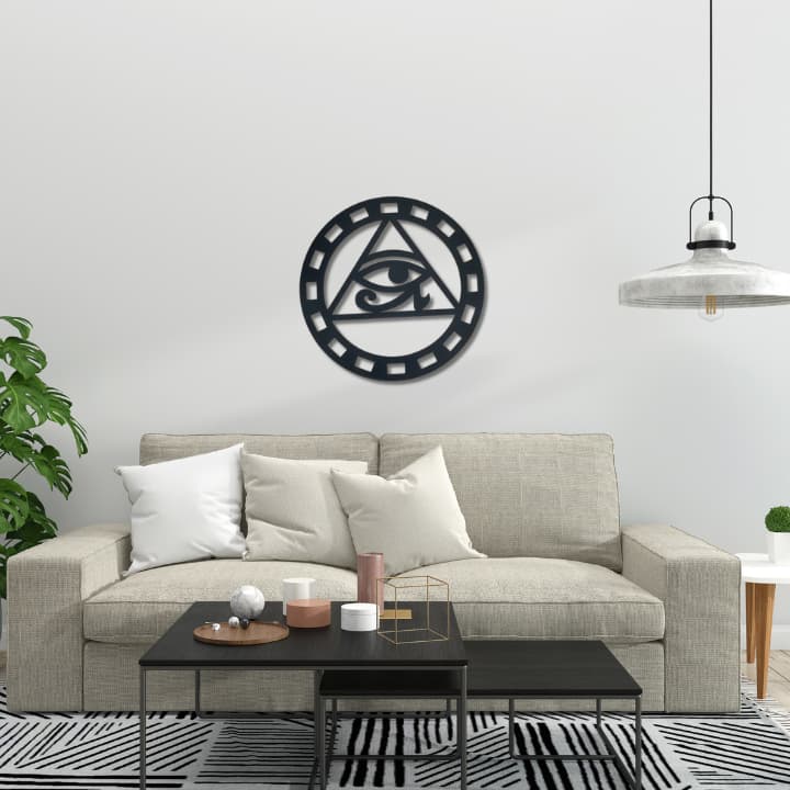 Mandala olho de Hórus símbolo egípcio na Cor Preta