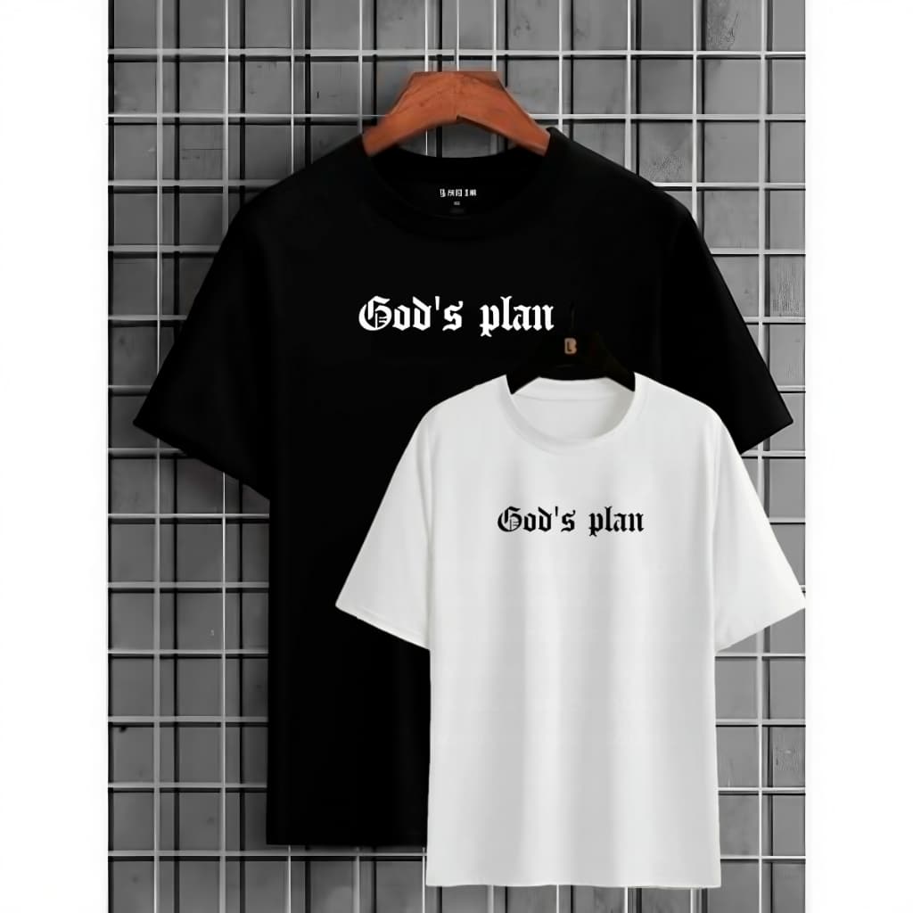 Camiseta Masculina Algodão God's Plan 30.1 Kit Camisa Streetwear manga curta
