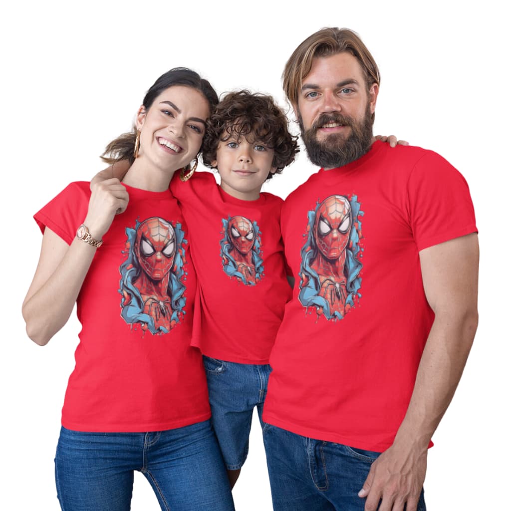 Camiseta Camisas Homem Aranha Aniversarios Monte seu Kit Familia -Valor de 1 peça