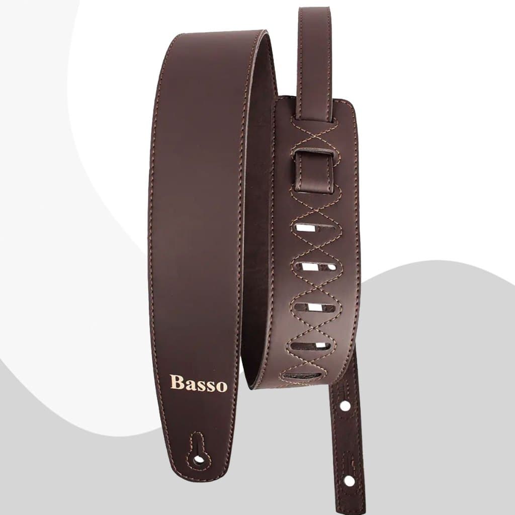 Correia Basso Vt L 02 Vintage Marrom Alça Ajustável Basso Baixo Guitarra Violão Confortável