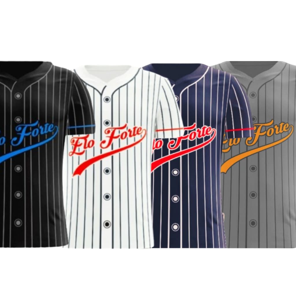 Camiseta camisa Baseboll Botão desenhado(Ficticio) Eloforte
