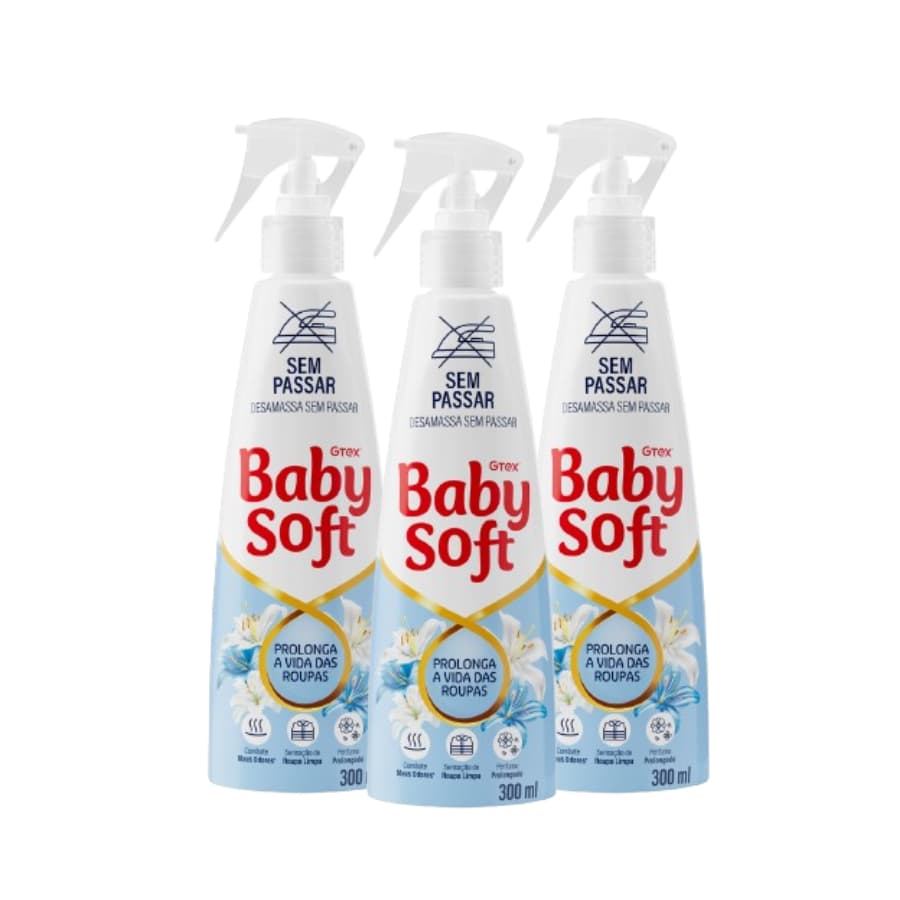 Kit 3 Spray Sem Passar Baby Soft 300ml