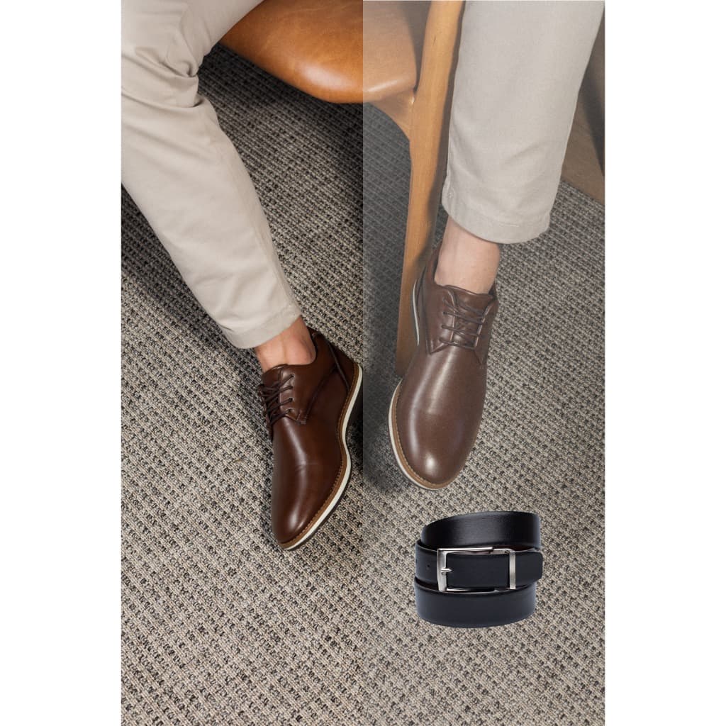 Sapato Social Cinto Masculino Oxford Denver Confortável Sapato Masculino Social Brogue Festa Evento Dia dos Pais