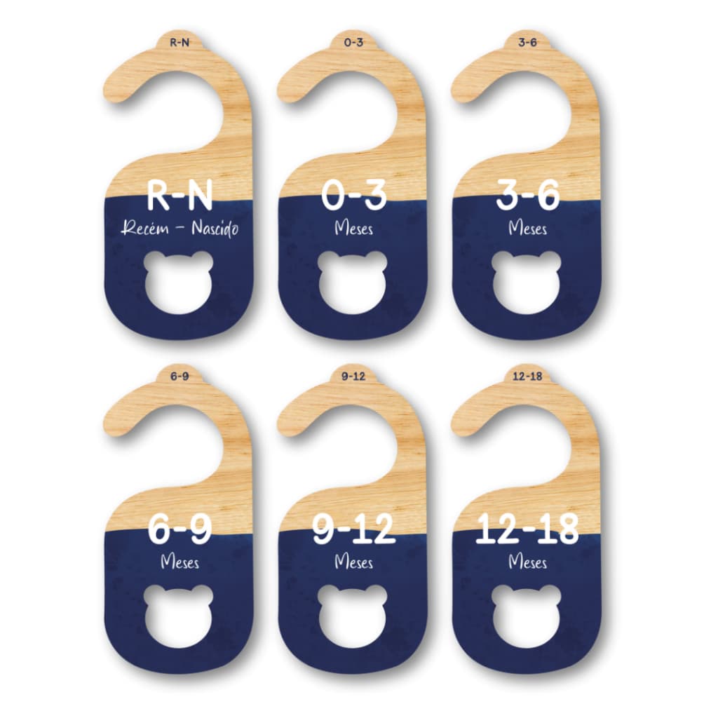 Separador E Organizador De Cabides Para Bebe Infantil  - Urso Azul Marinho