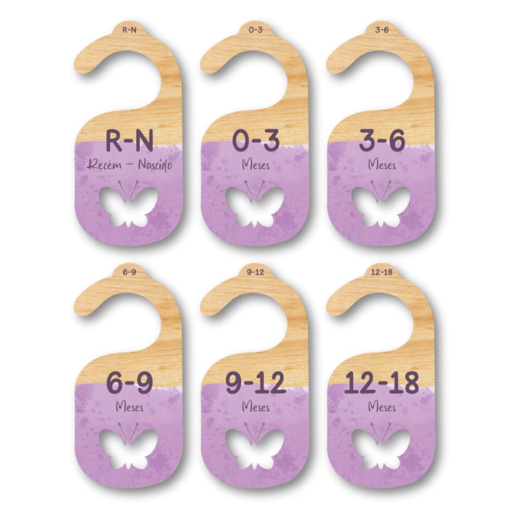 Separador E Organizador De Cabides Para Bebe Infantil  - Borboleta Lilas