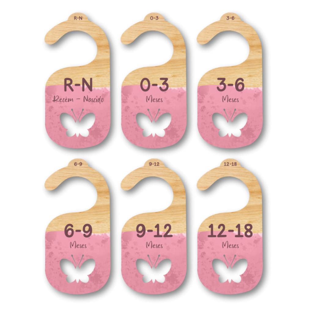 Separador E Organizador De Cabides Para Bebe Infantil  - Borboleta Rosa