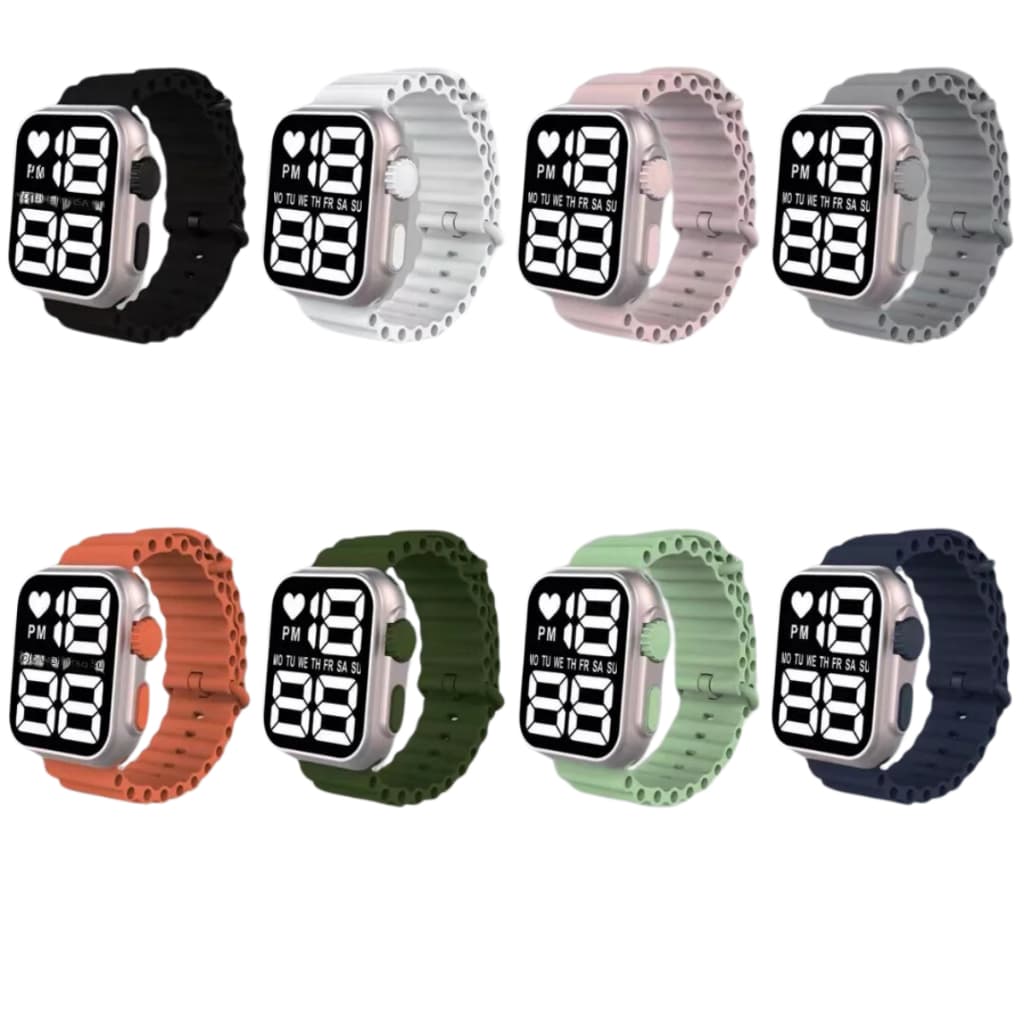 Relógio LED Digital de Pulso Feminino Masculino Infantil À Prova D'água  Esporte Pulseira De Silicone