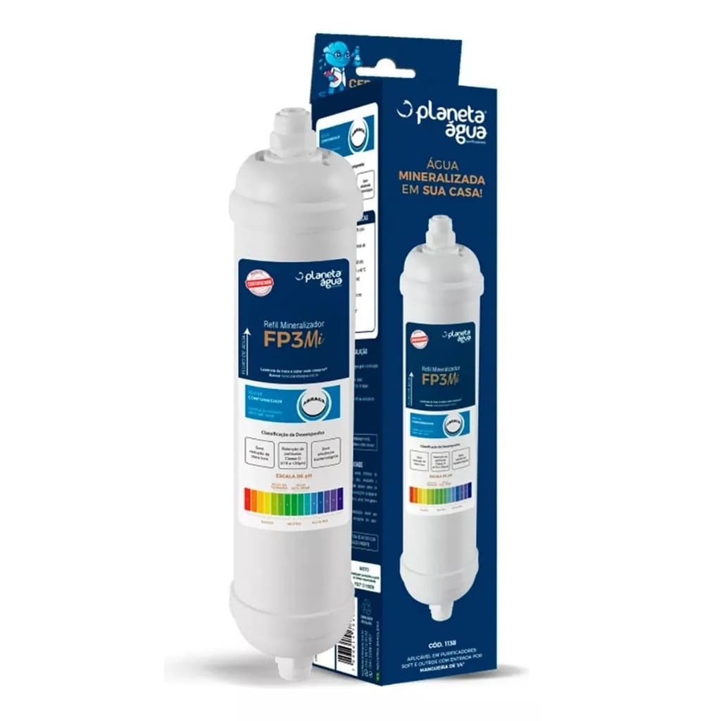 Refil Filtro Vela FP3MI Alcalino Engate 1/4 para Purificadores de Água Entrada por Mangueira
