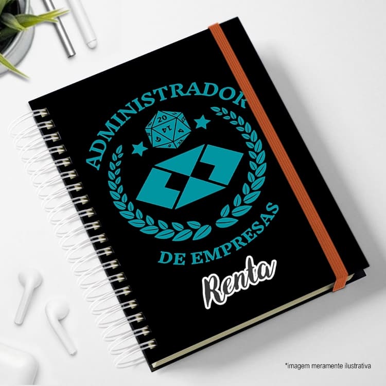 Agenda 20025 Personalizada com nome e elástico colorido Administração