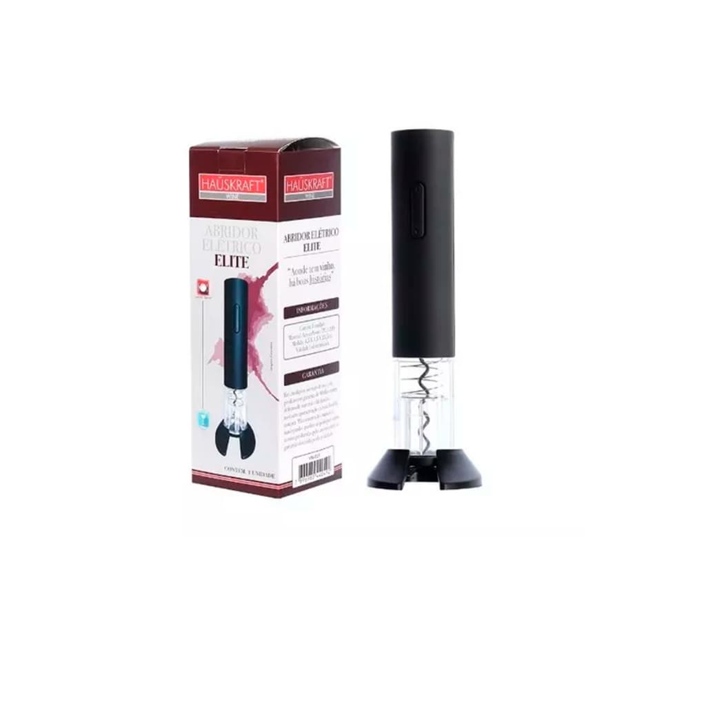 Abridor Elétrico A Pilha De Vinho Elite 23,5cm Cor Preta