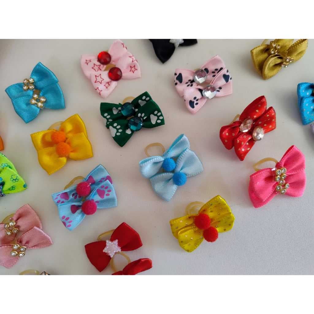 Lacinhos PET Mini - Lacinho Pet filhote - Tamanho PP - 3cm - kit com 10 ou 20 pares - Penteado Banho e Tosa Petshop/ Hotelzinho - Acessório Pet - Acessório para topete - Penteado pet - Produto artesanal
