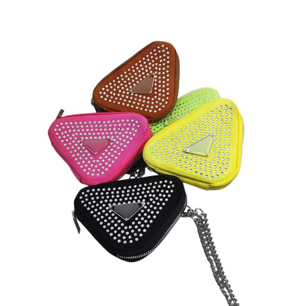 Bolsa Feminina Pequena Mini Bag triangulo  Balada Festa Strass Brilho
