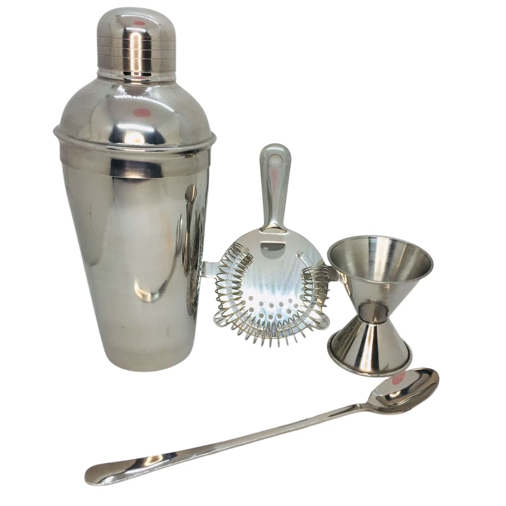 Kit Caipirinha Profissional Coqueteleira AÇO Inox 500ml Filtro + Dosador +Colher kit Bar