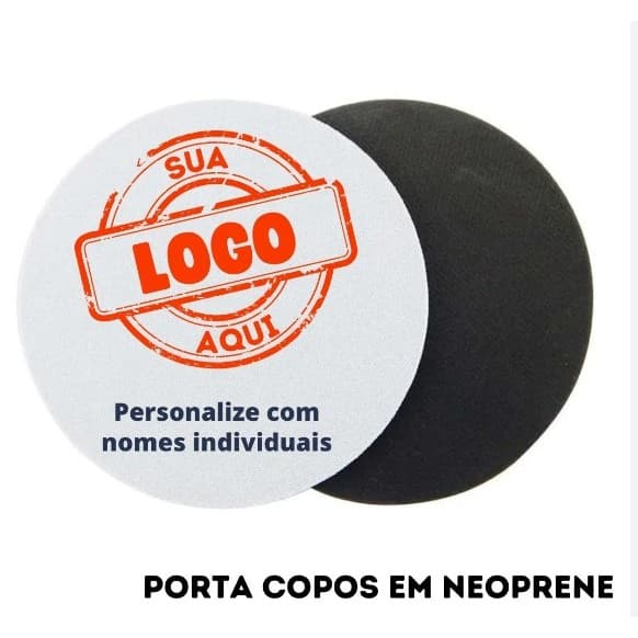 Porta Copos / Bolacha Personalizado com sua LOGO ou ARTE de neoprene REDONDO