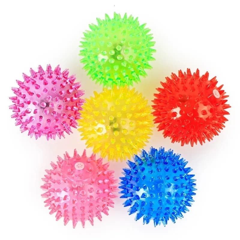 Kit 5 Brinquedos Pet Interativo Bola Bolinha com Som Luz De Led para cães cachorros Pequeno Porte