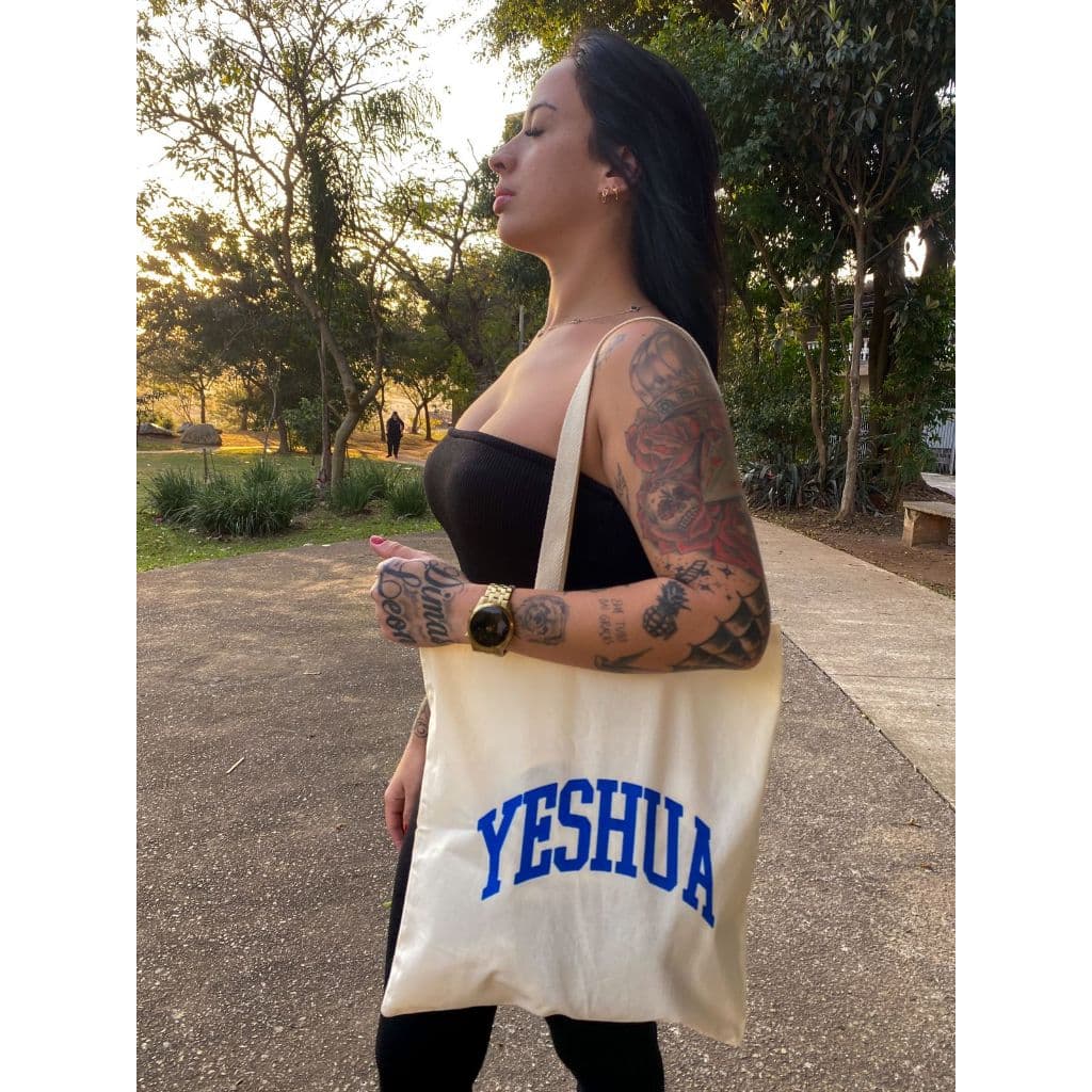 Ecobag Yeshua azul sacola ecológica,escola,faculdade, curso,personalizado,brinde,praia,moda,brinde,presente,trabalho