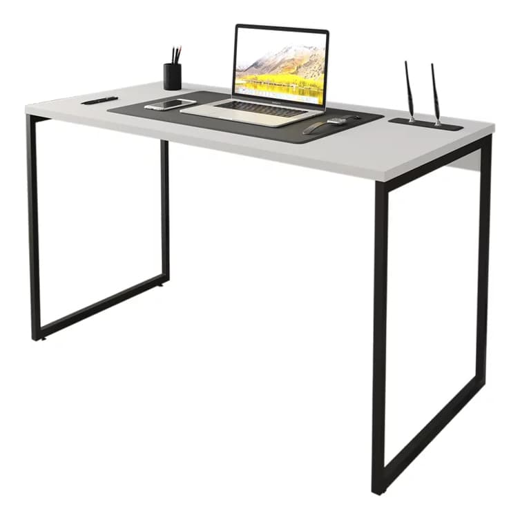 Mesa Escrivaninha MDF Branca Industrial 90 CM Moderna Home Office Quarto Estudo Computador Notebook