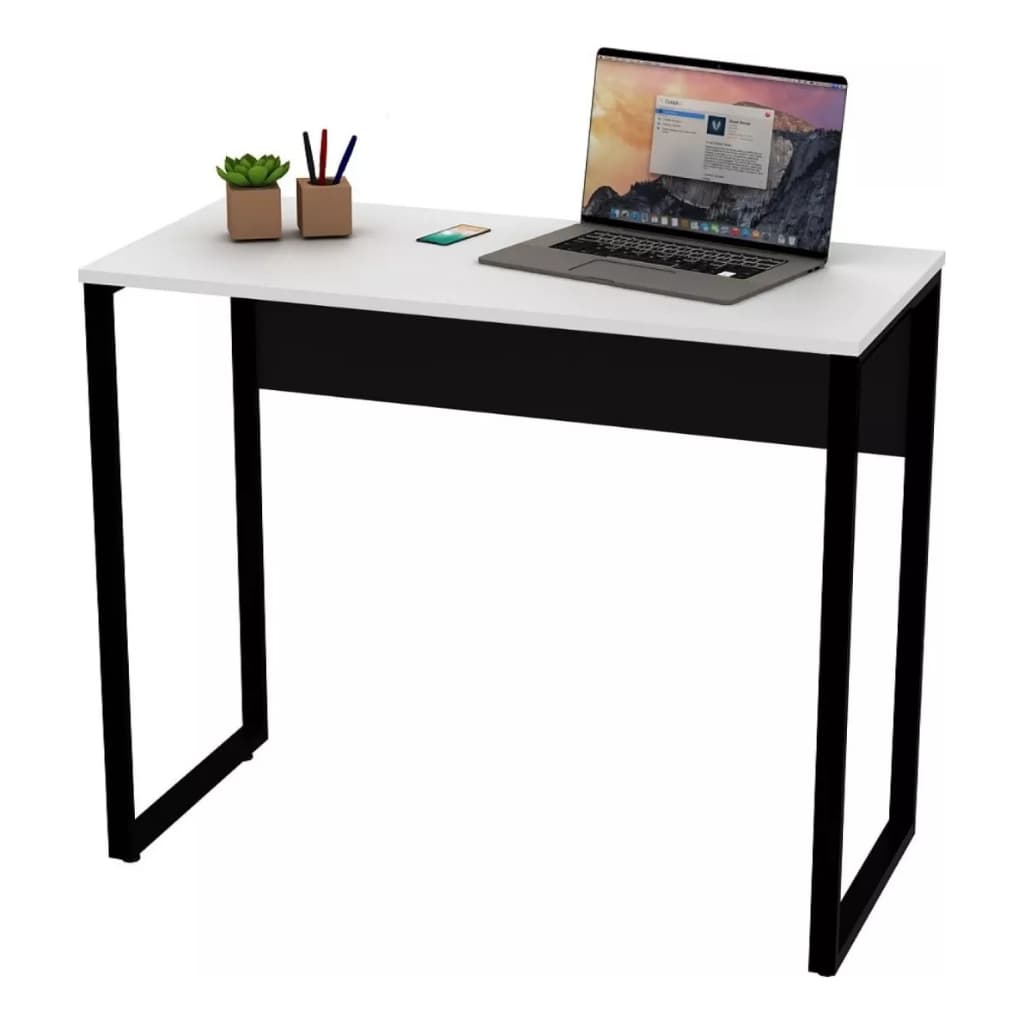 Mesa Escrivaninha MDF Branca Industrial 70 CM Moderna Home Office Quarto Estudo Computador Notebook