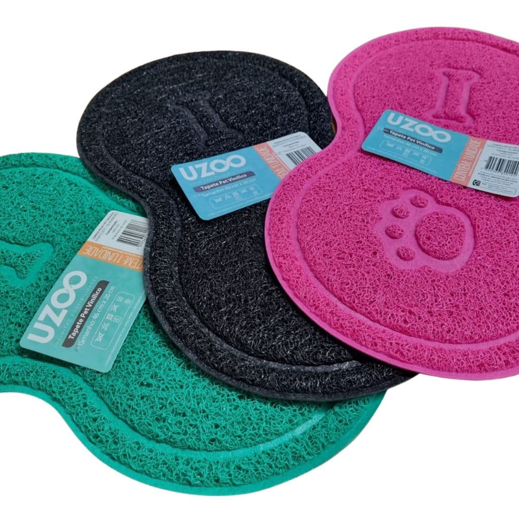Tapete Osso para Cachorro e Gato Pet Comedouro Vinílico 46x26cm Antiderrapante