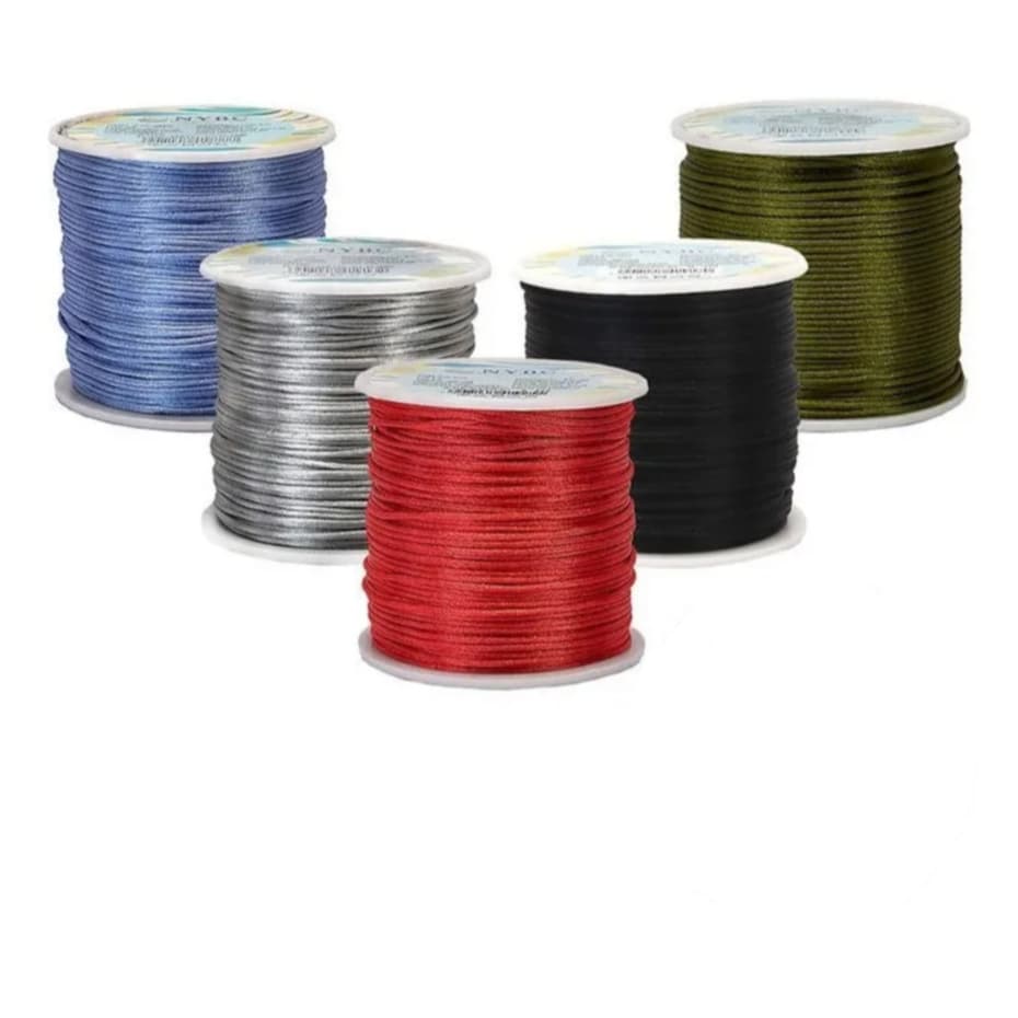 Cordão Cetim Seda Rabo Rato -  Com 10 Metros - Expressura 1mm Varias Cores