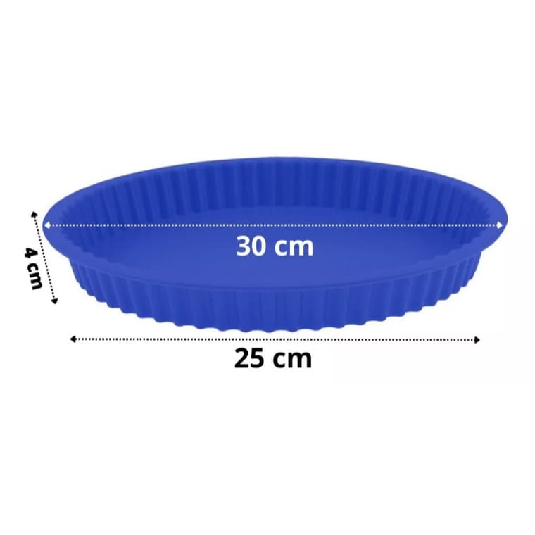 Forma de Silicone Azul para Torta Antiaderente com Alças Laterais