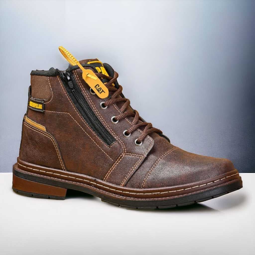Bota Cat Zíper Masculina Coturno Casual Calce Fácil Qualidade Premium 38 ao 43