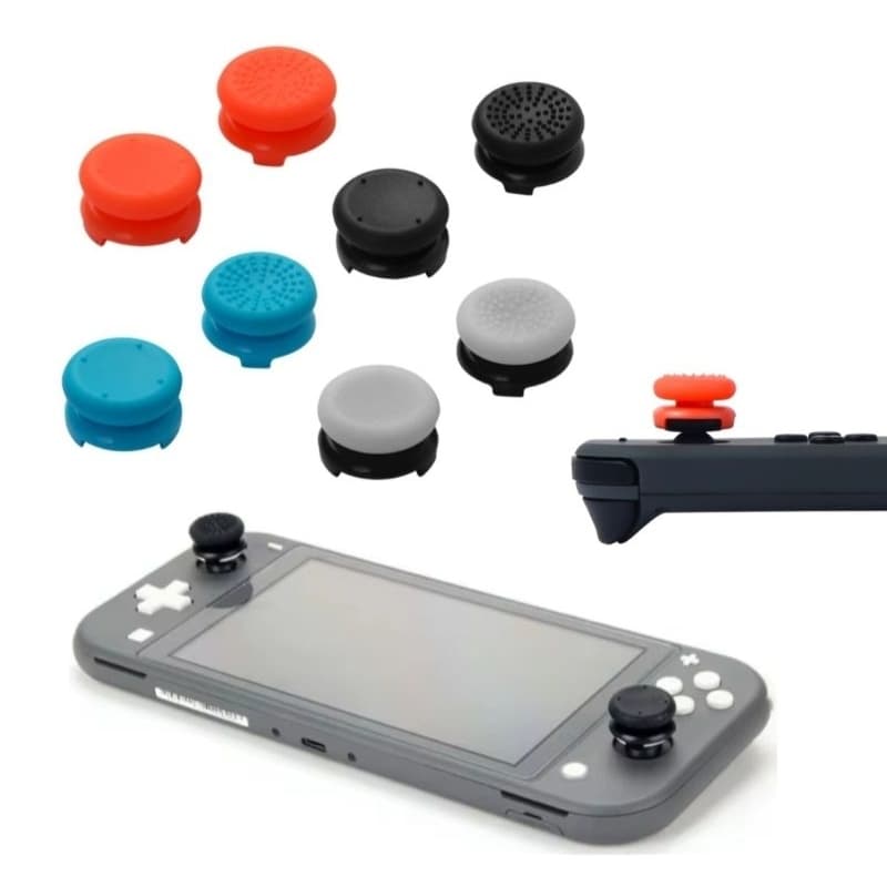 Par Grips Analógico Thumb Stick em Silicone e plastic, Compatível com todos os Modelos Nintendo Switch