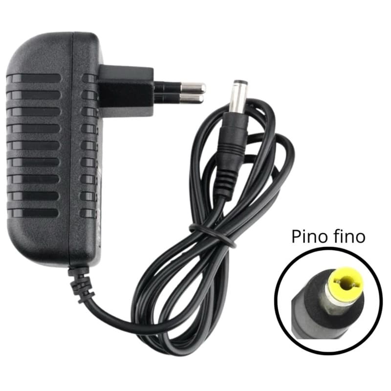 Fonte Carregador Caixa Som  9V/ 3A  Pino Fino Amarelo Maxxi sound lelong Multiuso