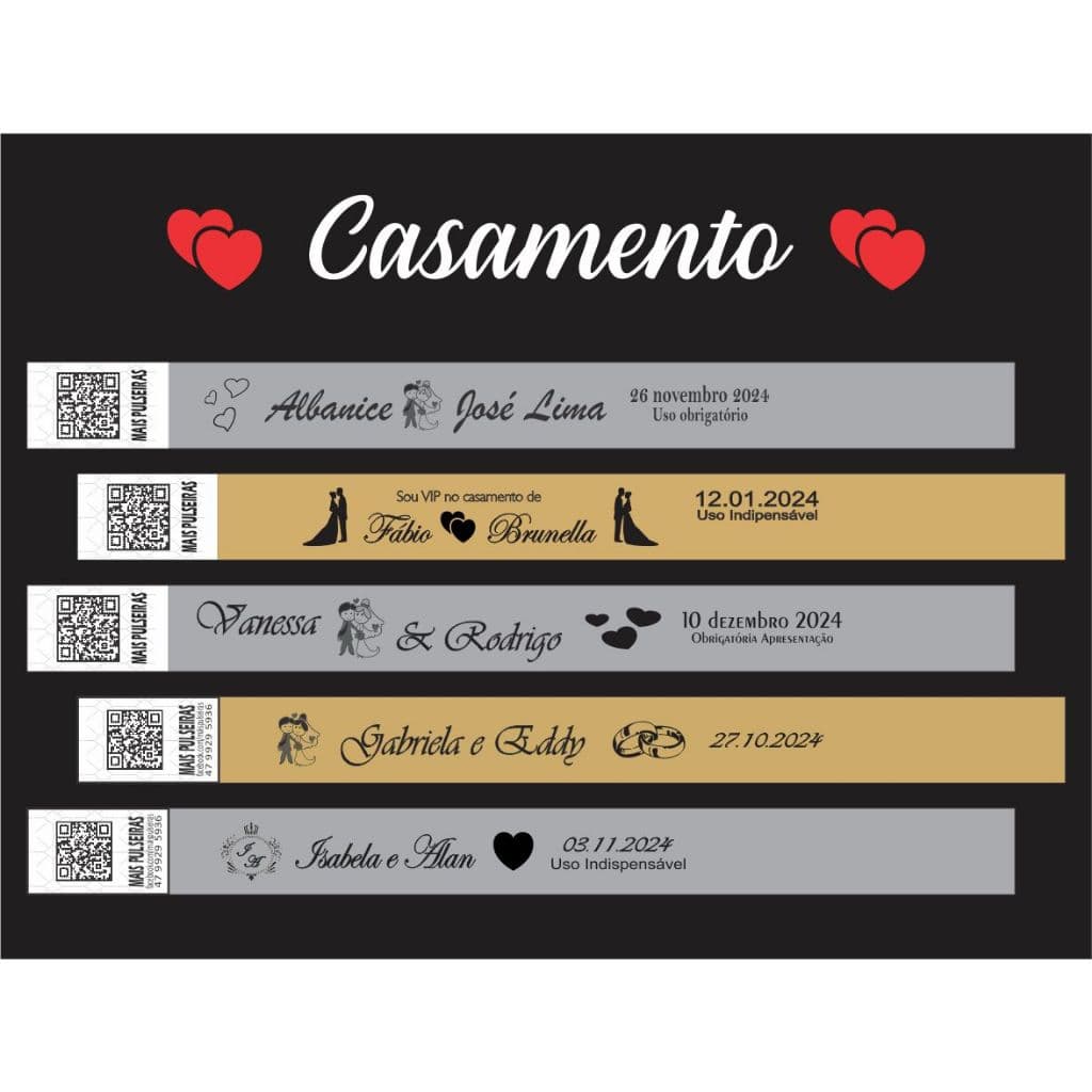 Pulseiras Identificação Eventos Baladas Personalizadas Shows Aniversário Casamento