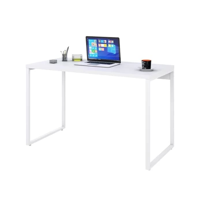 Mesa Escrivaninha MDF Branca Industrial 90 CM Moderna Home Office Quarto Estudo Computador Notebook