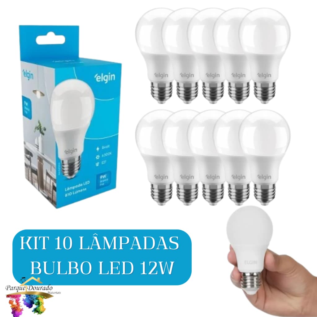 Kit 10 Lâmpadas Bulbo Led 12W