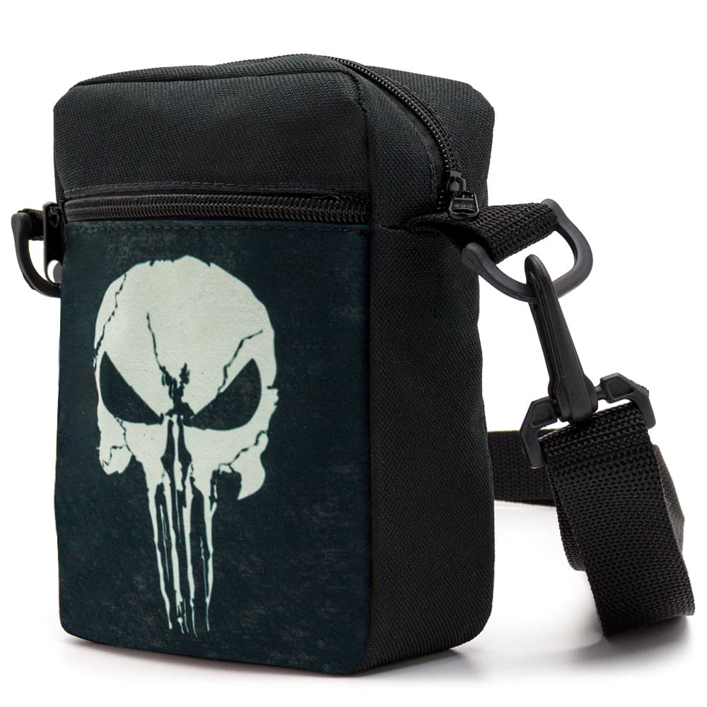 Shoulder Bag Pequena Caveira Bolsa Mini Pochete Transversal Duas Divisórias