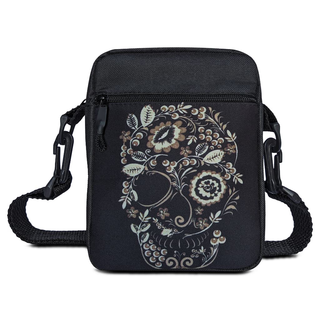 Shoulder Bag Caveira Branca Mini Mochila Pequena Bolsa Transversal