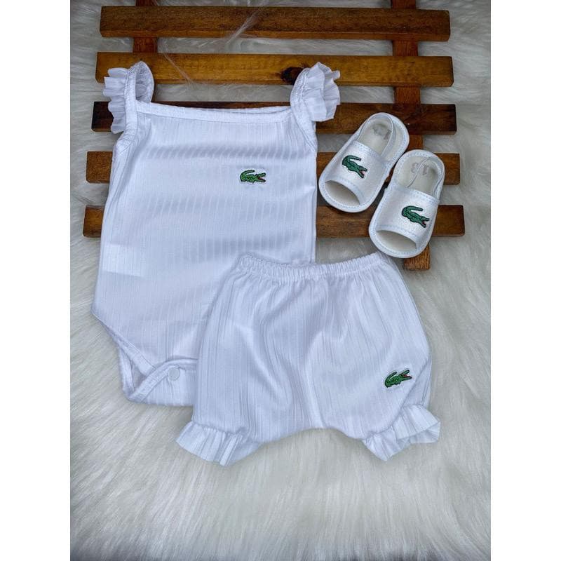 Conjunto bebê canelado menina alcinha - recém nascido baby