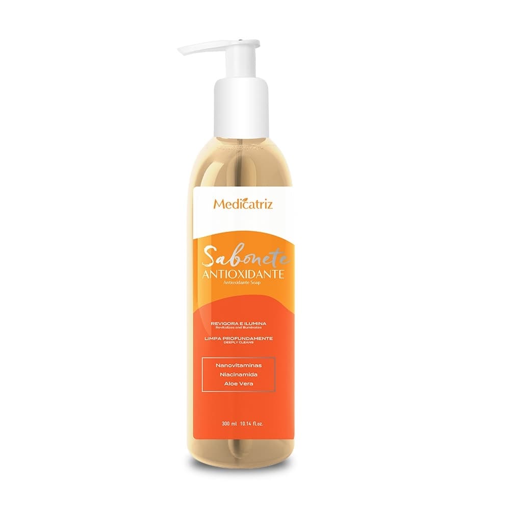 Sabonete iluminador firmador antioxidante Vitamina C Resveratrol Medicatriz