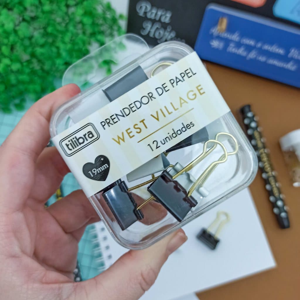 Prendedor de Papel Metal West Village 19 mm 12 Unidades - Tilibra