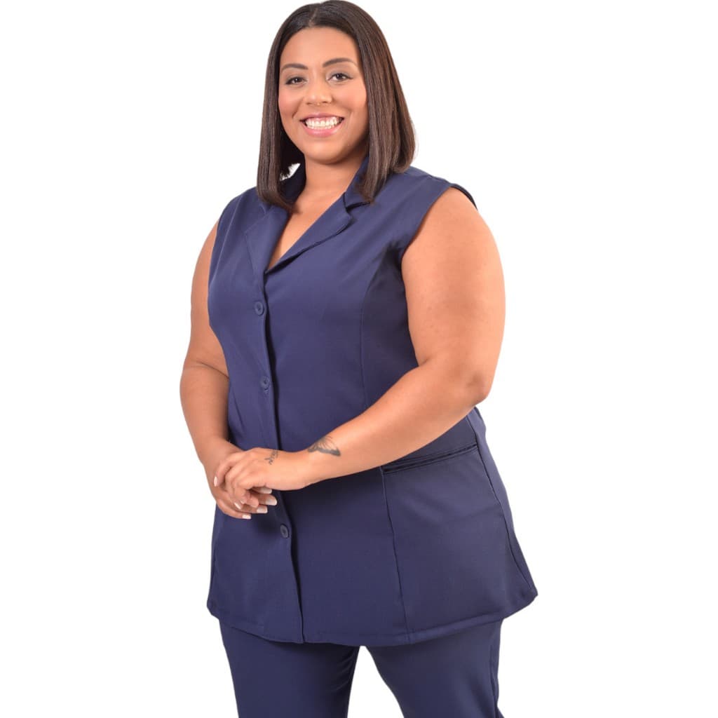 Colete Social Feminino Plus Size Uniforme Secretária Recepcionista