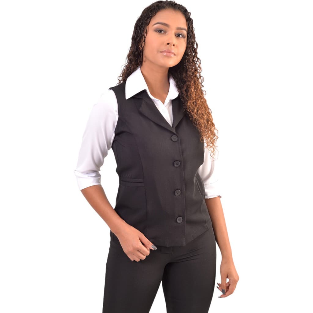Colete Social Feminino com 2 Bolsos modelo Spencer uniforme Secretária recepcionista.
