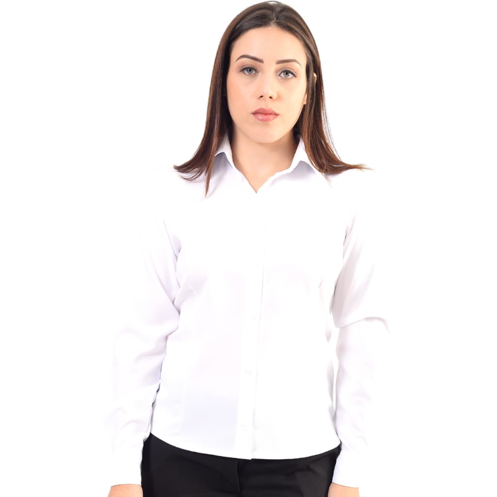 Camisete Manga Longa Camisa Social Feminina Toque Macio