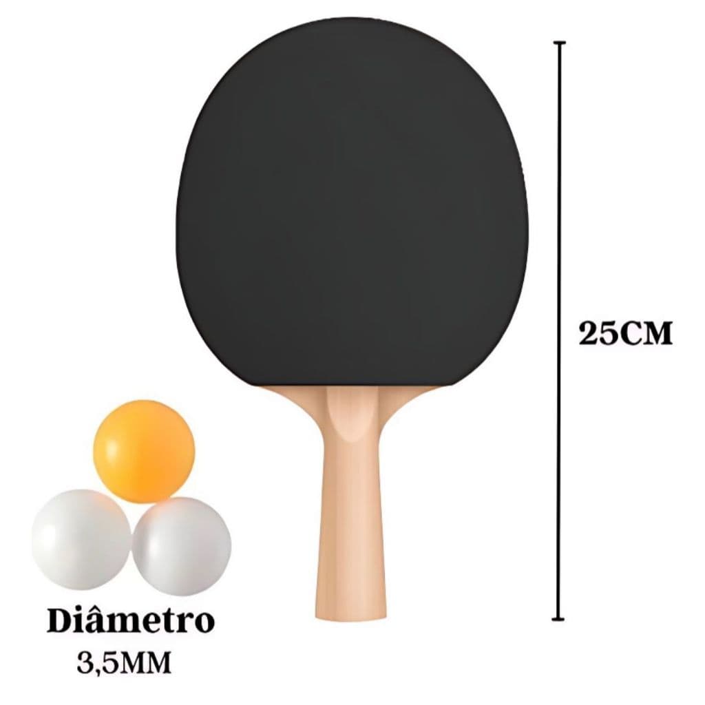 Ping Pong Tênis Mesa Com 2 Raquetes E 3 Bolinhas