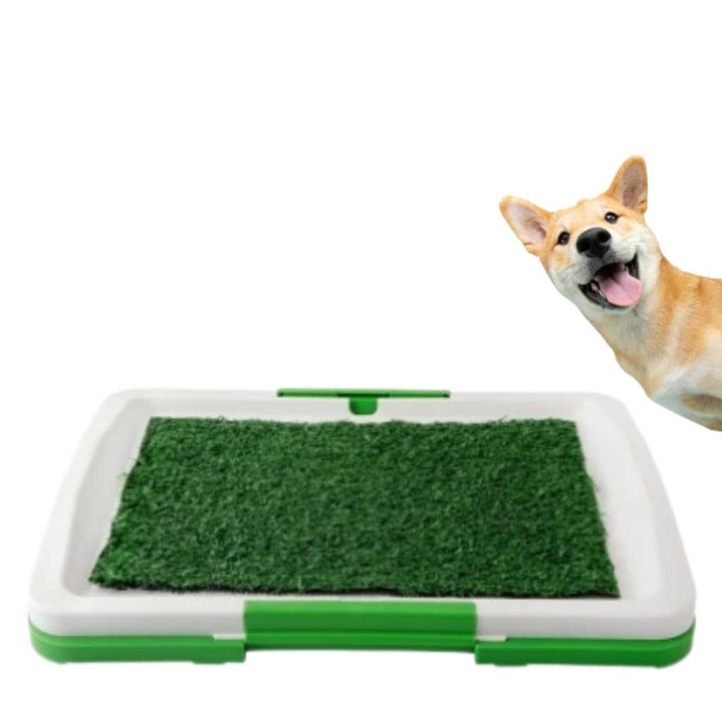 Sanitário Canino Xixi BANHEIRO PET TAPETE HIGIENICO Cachorros COM Grama Sintética Lavável CÃES 45CM