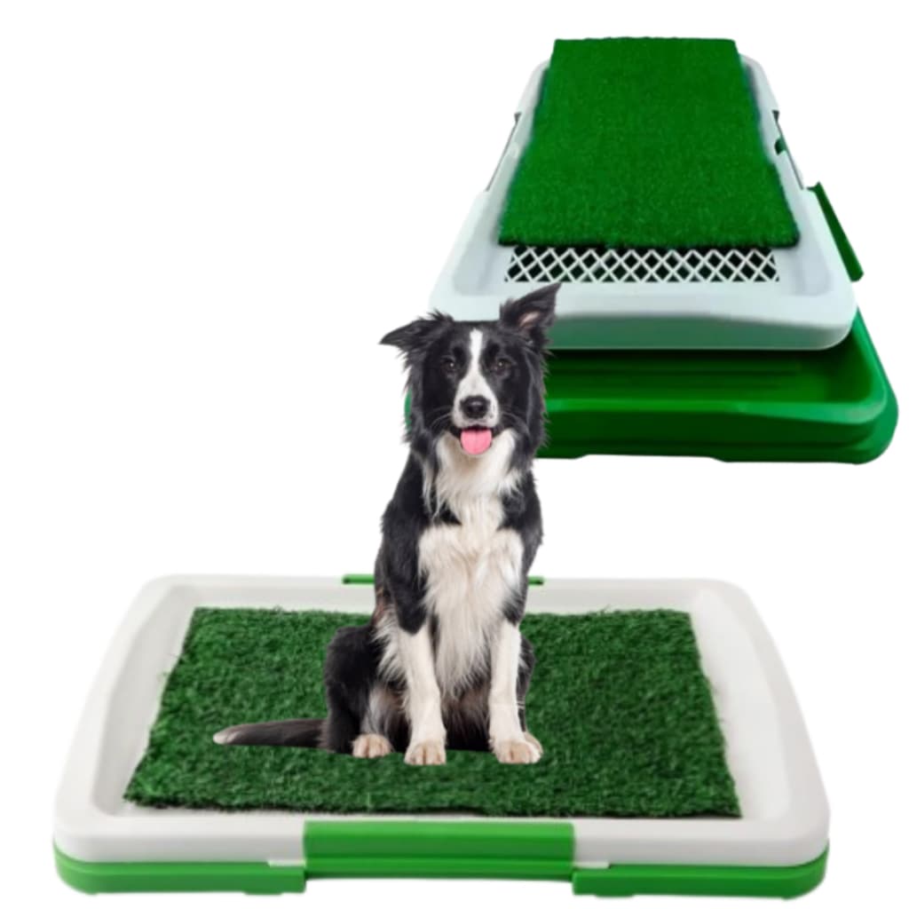 Sanitário Canino Xixi BANHEIRO PET TAPETE HIGIENICO COM Grama Sintética Lavável RESISTENTE 45/32CM