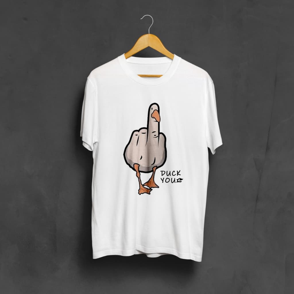Camiseta Streetwear Estampa DuckYou Branca Algodão Masculina Homem Estampada Duck Pato Lançamento