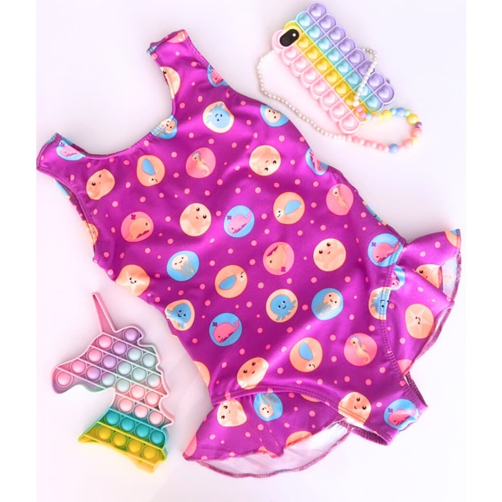 Maio Infantil juvenil menina colorido piscina praia natação menina com proteção UV 50+