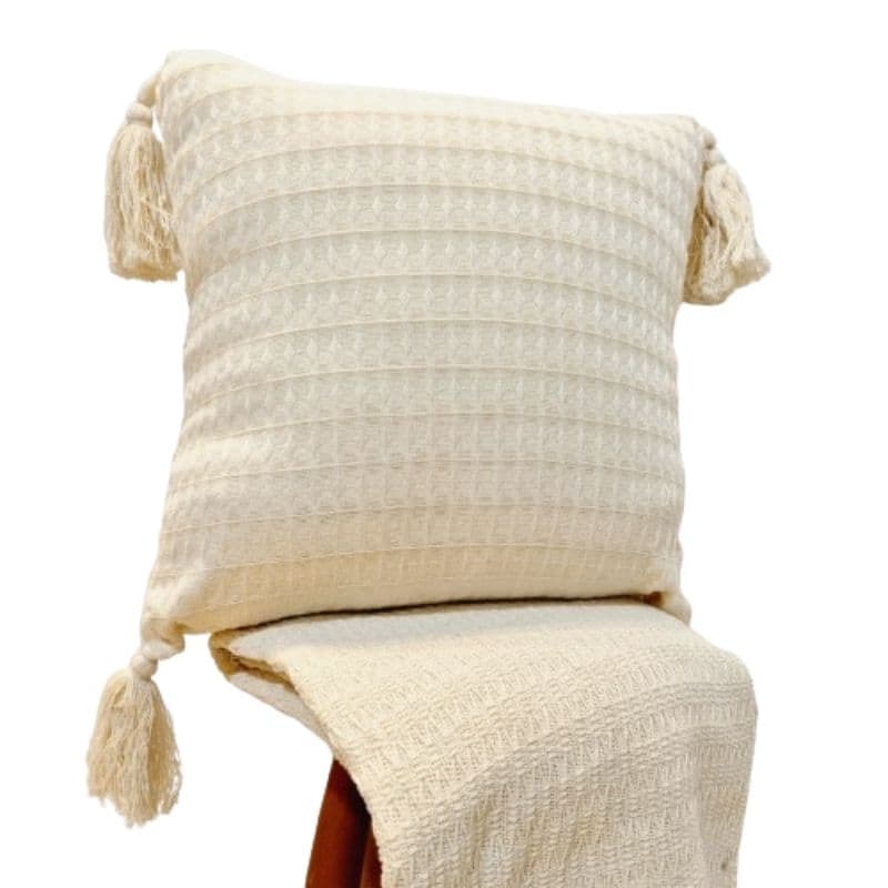 UMA CAPA DE ALMOFADA POMPOM 100% ALGODÃO ARTESANAL capa para almofada decorativa capa de almofada 100% algodão
