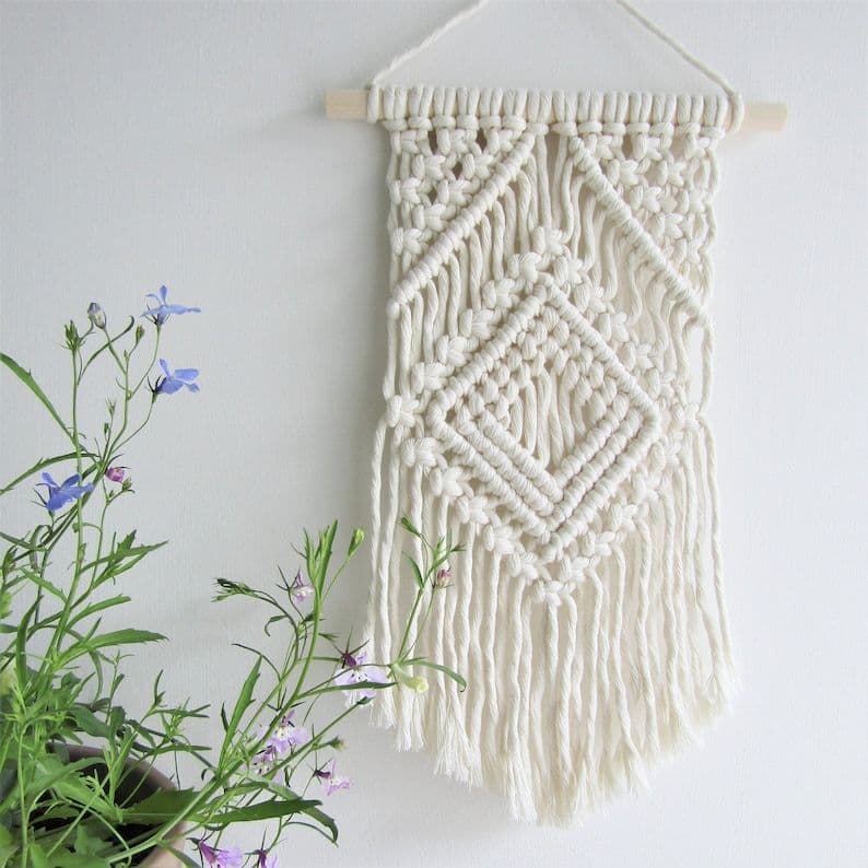 Decoração de parede pequena para apartamento moderno, decoração de macramê