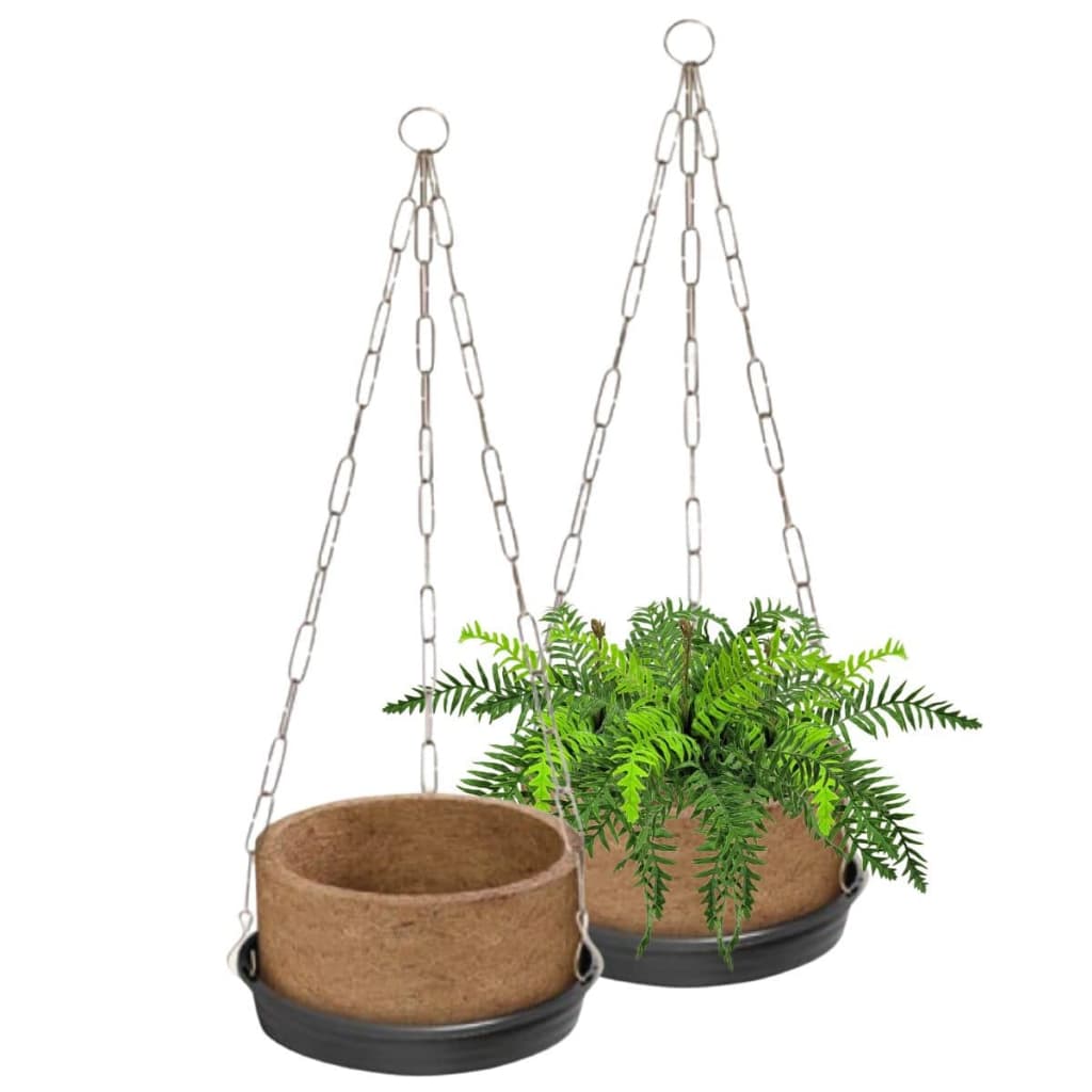 Kit 2 Vaso Nutricoco Suspenso Tamanho 02 Combo Completo Com Prato, Vaso e Corrente 44 Cm - Nutriplan