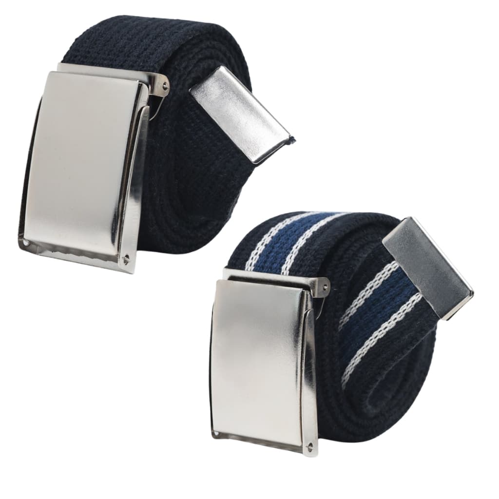 Kit Com 2 Cintos Masculino De Lona Gorgurão Fivela Americana Ajustável Alta Qualidade Plus Size