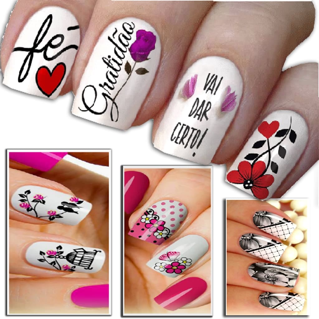 Kit Películas para unha adesivo de unha 312 peliculas de unhas 26 Cartelas - 12 adesivos gel